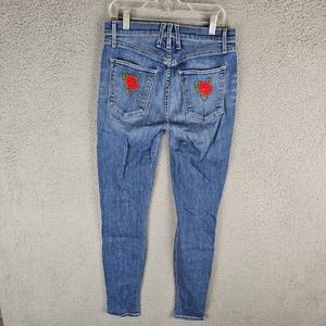 MCGUIRE‎ Made in USA Womens Size 26 Skinny Jeans Rose Embroider